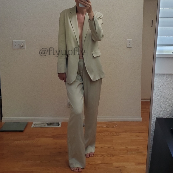 ZARA Matching Set * Satin Effect Blazer & Wide Pants - Picture 10 of 16